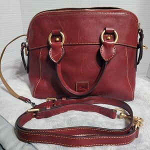 Dooney & BURKE Florentine Cameron Satchel Red, Italian Vacchetta Leather